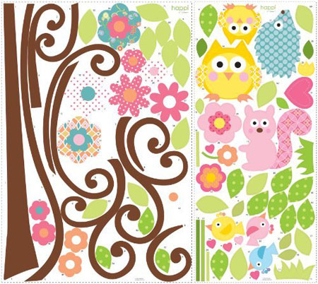 RoomMates RMK1439SLM Scroll Tree Peel & Stick Wall Decal Megapack