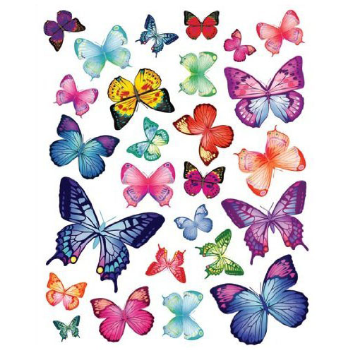 26 Vibrant Butterflies Vinyl Peel & Stick Home Wall Sticker Decals