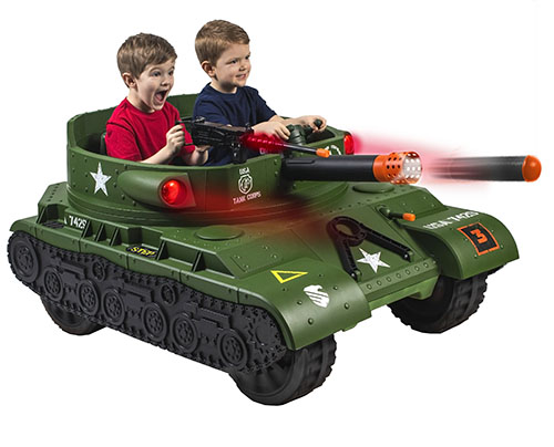 Action Wheels Thunder Tank Ride-On Features Real Working Cannon and Rotating Turret!