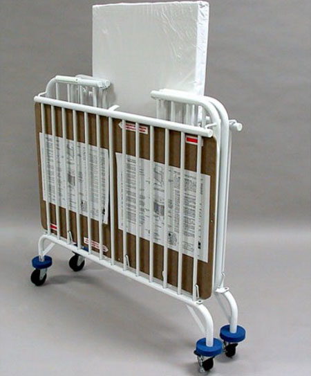 compact folding metal crib