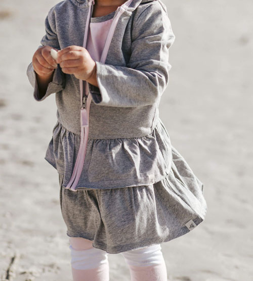 French Terry Organic Toddler Girls Zip Hoodie