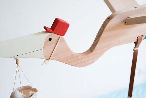 Eguchi Toys Bird Mobile - Pelican and Baby Bird for Little Hands