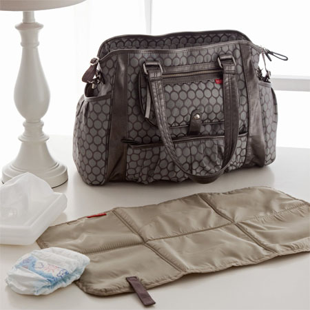 Pewter Dot Decorated Studio Diaper Bag