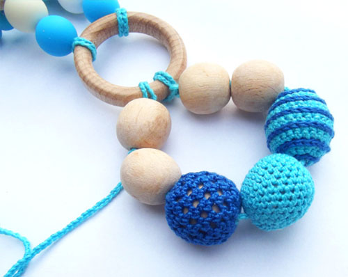 Teething Toy - Crocheted Ring Babywearing by Sister Fox Studio