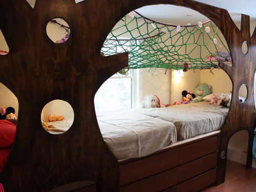 Indoor Treehouse Themed Bedroom by Adam Hadlock