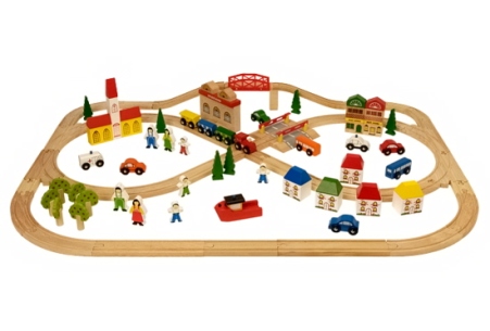 wooden train sets for toddlers